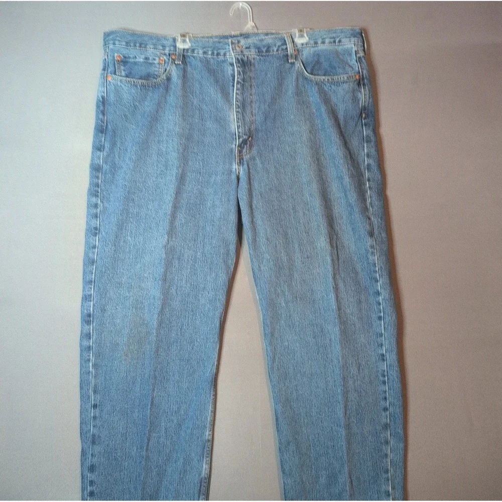Levis 550 Jeans Mens Blue Denim Relaxed Fit Straight Leg 44x32